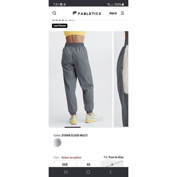 New XXL Fabletics Storm Cloud Multi Jaylee Color Block Nylon Track Pants NWT - Picture 3 of 7